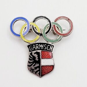 Vintage Winter Olympics 1936 enamel pin, Garmisch, Germany unmarked‎ pin